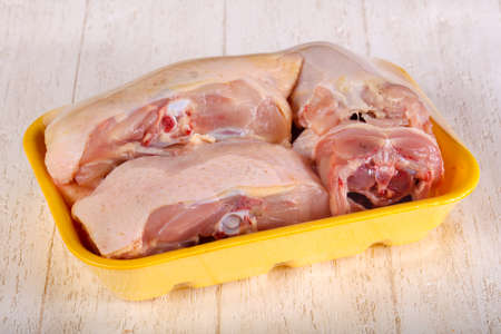 Raw chicken parts for soup cookingの写真素材