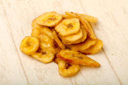 Dry banana chipsの写真素材