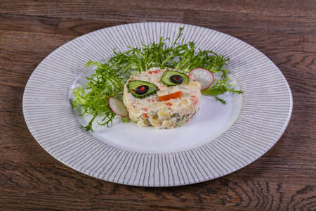 Kids menu - salad with vegetablesの写真素材