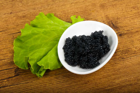 Black caviar bowlの写真素材