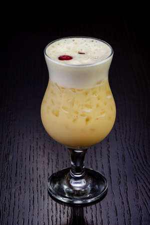 Sweet glass of Pina Colada cocktailの写真素材