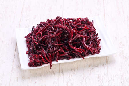 Pickled beet heap in the bowlの写真素材