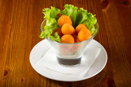 Mozzarella cheese ballsの写真素材