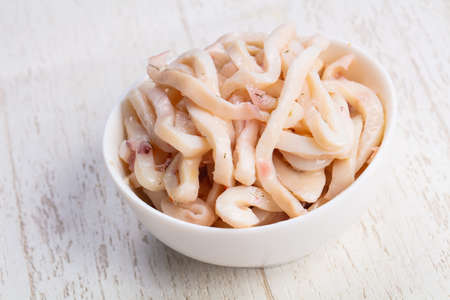Delicious bowl of squid meatの写真素材