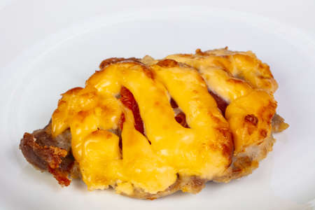 Roasted pork with cheese sauceの写真素材