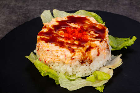 Cram meat salad with riceの写真素材