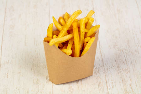 Palatable french fries with saltの写真素材