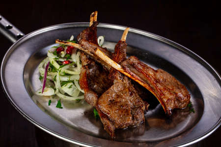 Grilled lamb bbq with onion