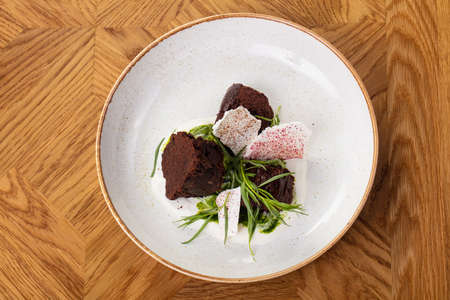 Tasty Brownie cake with estragon