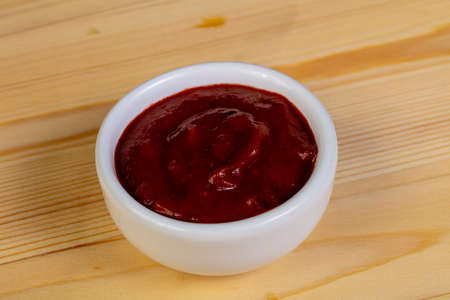 Tomato spicy sauce in the bowlの写真素材