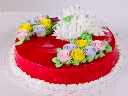 Tasty Cake with cream flowers
