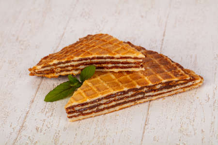 Sweet Waffle with berry jamの写真素材