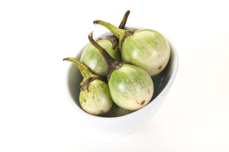 Asian small green eggplant - ready for cooking