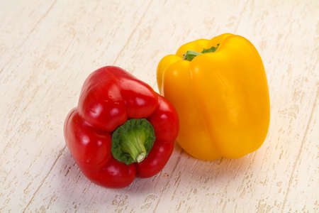 Red and Yellow Bulgarian Bell pepperの写真素材