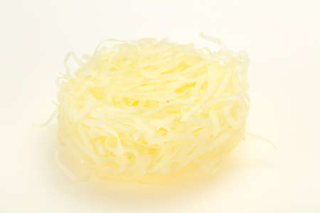 Raw rice noodle ready for cooking