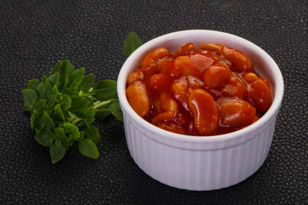 Baked kidney with tomato sauce in the bowlの写真素材