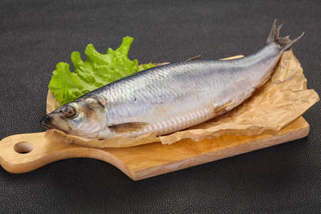 Salted herring fish ready for eatの写真素材