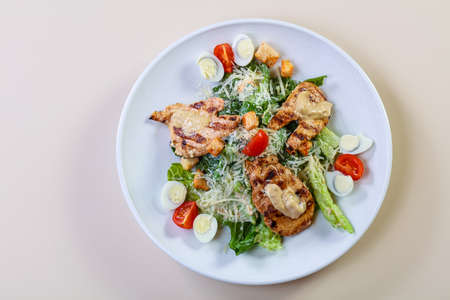 Caesar salad with Grilled chickenの写真素材