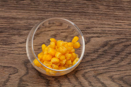 Sweet marinated corn seeds in the bowl