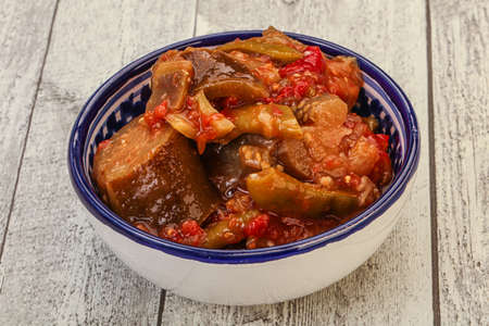 Caucasian vegan cuisine - ajapsandali with vegetables and spicesの写真素材