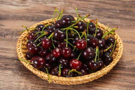 Ripe sweet tasty fresh cherry  berryの写真素材