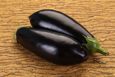 Raw ripe eggplant ready for cooking の写真素材