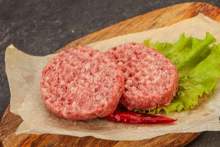 Raw beef meat cutlet for burger
