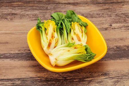 Vegan cuisine - Grilled bok choy saladの写真素材