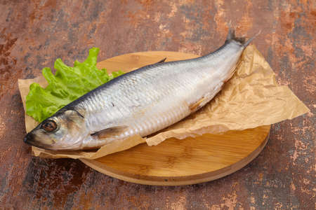 Salted herring fish ready for eatの写真素材