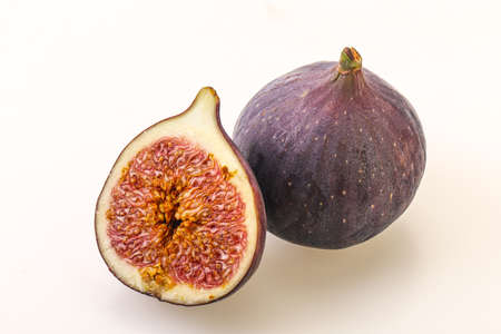 Sweet purple slice of fig fruit