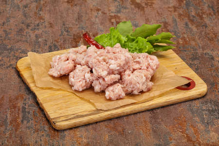 Homemade pork minced meat ready for cookingの写真素材