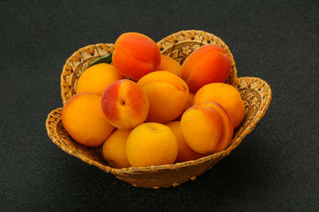 Fresh ripe sweet few apricots fruitの写真素材