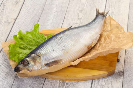 Salted herring fish ready for eatの写真素材