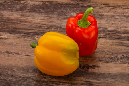 Two Ripe sweet Bulgarian bell peppersの写真素材