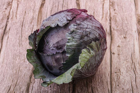Natural ripe Organic violet cabbage isolatedの写真素材