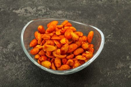 Spicy chili peanut snack in the bowl