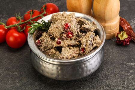 Chicken Liver with cream sauce served rosemaryの写真素材