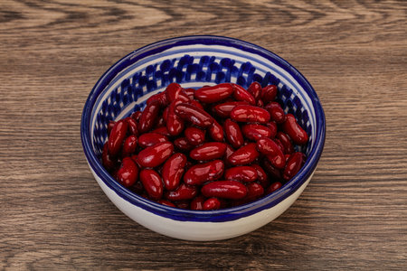 Red baked kidney in the bowl with sauceの写真素材