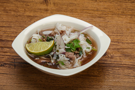 Vietnamese cuisine - beef Pho Bo soupの写真素材