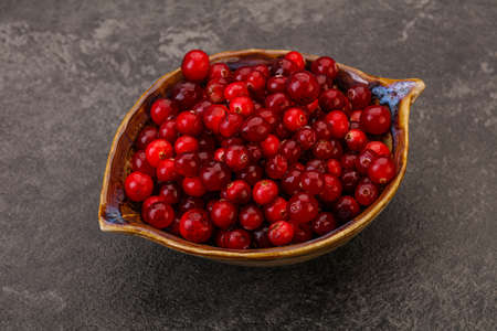 Sweet and tasty organic cranberry in the bowlの写真素材