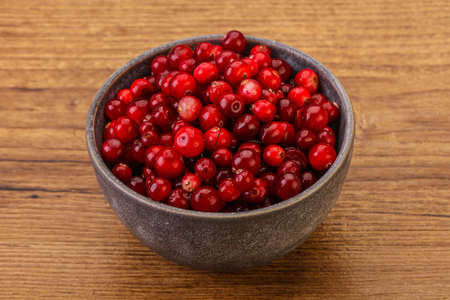 Sweet and tasty organic cranberry in the bowlの写真素材