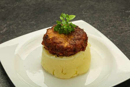 Mashed potato with homemade pork cutlet