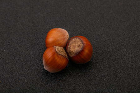 Hazelnut heap isolated over natural backgroundの写真素材