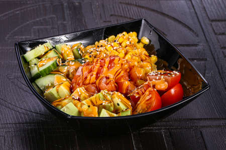 Hawaian cuisine - Poke with Salmon and rice