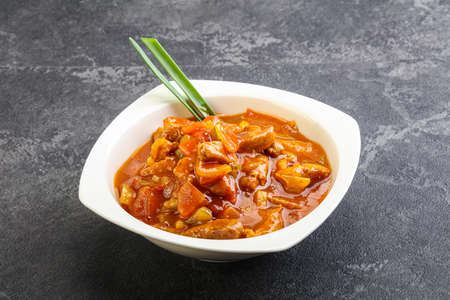 Meat goulash with vegetables and sauce