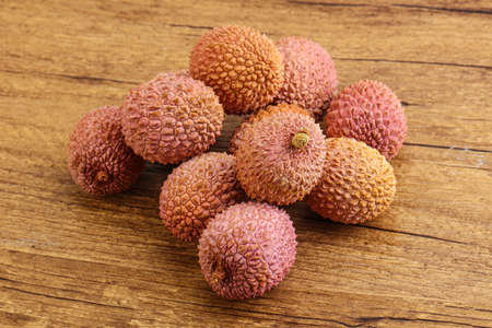 Tropical sweet exotic fruit lychee heapの写真素材