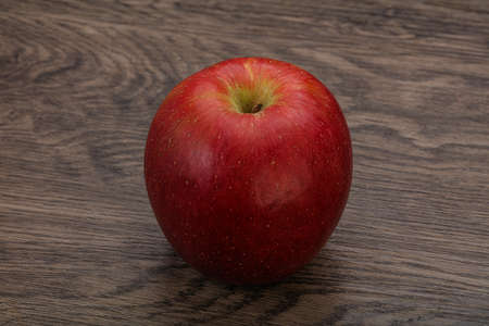 Single Red sweet tasty apple fruitの写真素材