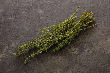Fresh aroma green herb Thyme seasoning isolated