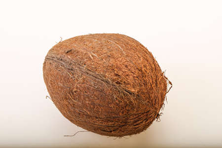 Tropical brown coconut over background isolatedの写真素材