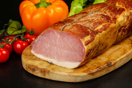 Delicous smoked pork for snack appetizerの写真素材